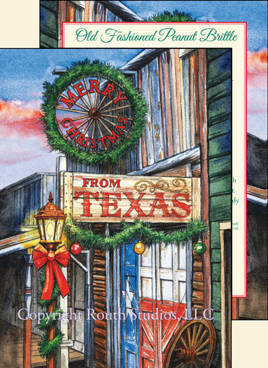 Texas Christmas cards, Old Fashioned Town